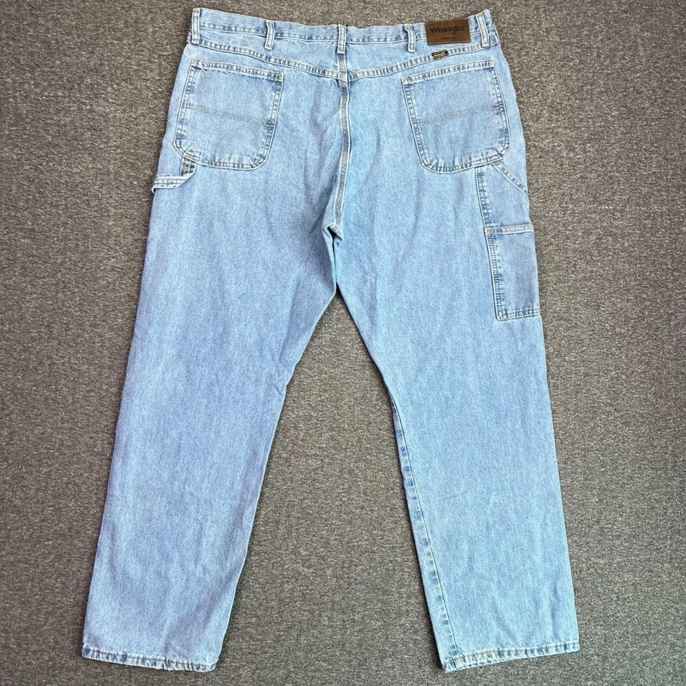 Wrangler Jeans Men Fits42x31.5 Light Carpenter Workwear Denim Western Rodeo Farm